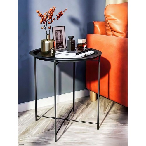 1pc round end table steel Tray desk 17.7 Inch Nigh...